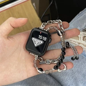 La correa de moda de metal perlado es compatible con Apple Watch S9/8/7/6/5/4/SE. - Imagen 1 de 17