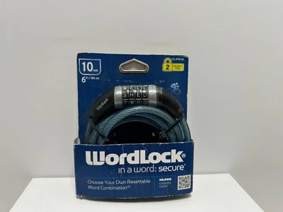 WordLock bicicleta reajustável combinação trava de cabo de aço 6' X .4" azul - Imagem 1 de 4