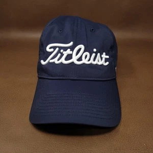 Titleist Hat Cap Strap Back Navy Blue Pro V1 FJ Embroidered Golf Mens - Picture 1 of 7