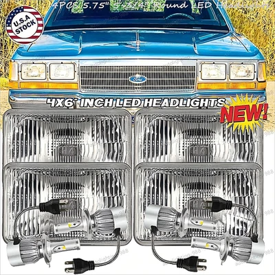 Faro LED 4x6" VIDRIO 4x6" haz alto/bajo lámpara de señal de giro para Ford LTD 1980-1991 Foto 1 de 4