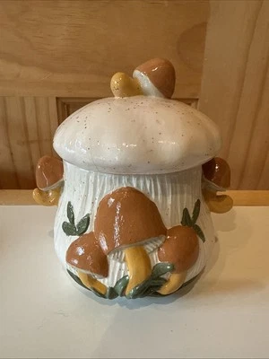 VTG Arnels Mushroom Sugar Bowl w/Lid 5” Retro 1970's Kitchen Merry Mushroom L@@K - Image 1 of 4
