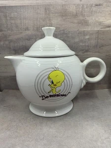 Vintage Fiestaware Warner Bros Tweety Large White Tea Pot DE-WICIOUS 1994 - Picture 1 of 22