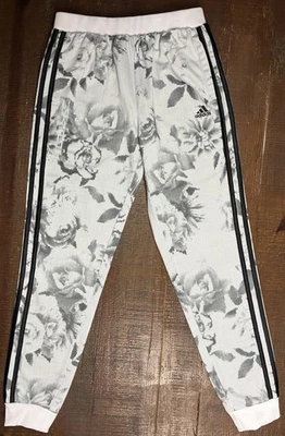 Adidas Niñas Joggers Talla L (10/12) Negro Blanco Digital Floral Rosas Foto 1 de 4