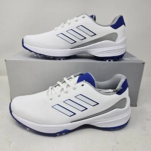 Herren Adidas Golf ZG23 Waterproof Spiked Golfschuhe / Weiß Blau / GW1179 - Bild 1 von 5