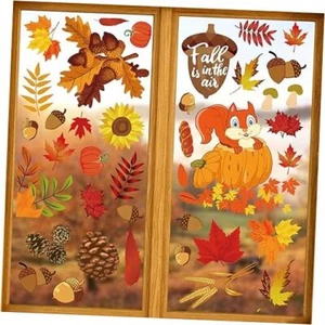 Fall Window Clings for Glass Thanksgiving Fall Thanksgiving Window Clings - Picture 1 of 7