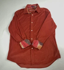 Robert Graham Men’s Large Rust Corduroy Button Up Long Sleeve Shirt - Picture 1 of 11