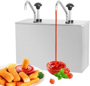 Saladulce 3.7 quart x 2 Sauce Dispenser Pump , Condiment Pump Station Stainless - Picture 1 of 5