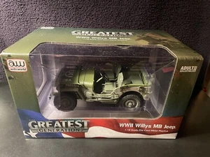 Auto World The Greatest Generation WWII Willys MB Jeep 1/18 Die Cast Metal - Picture 1 of 8