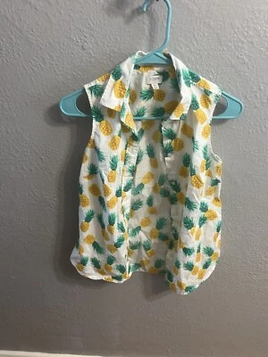 Camisa J Crew para mujer talla X pequeña blanca con botones sin mangas con piñas Foto 1 de 4