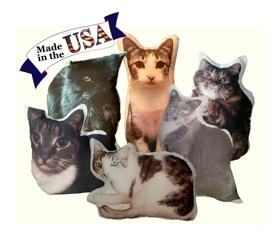 Custom Cat Photo Pillow, Personalized Cat Portrait Pillow, Cat Lover Gift - Image 1 of 4