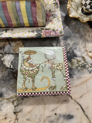 RETIRED NIP MacKenzie-Childs Patience Brewster Dash Away Paper Cocktail Napkins. - Image 1 of 4