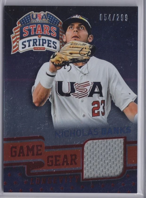 2015 USA Baseball Stars and Stripes Game Gear Materials #77 Nicholas Banks/299 - Image 1 of 1