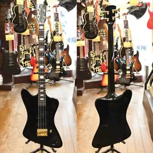 Used FERNANDES EB Order Made Bass Nikki SIxx-ish Black Active PJ Neck Thru W/GB - Picture 1 of 10