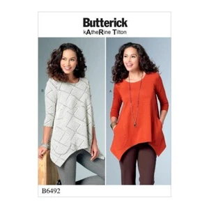 Butterick Sewing Pattern 6492 KATHERINE TILTON TUNIC TOP, Size 16 - 26, NEW - Picture 1 of 2