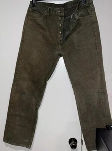Jeans Levi's 501 vintage 36x30 made in USA/Verde/buone condizioni tinta unita - Foto 1 di 10