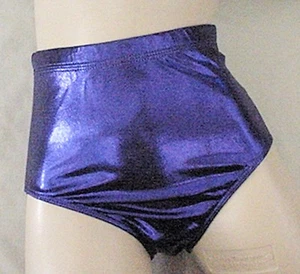 NWT GK Elite sports cheerleading brief bikini Metallic Purple S or M - Picture 1 of 2