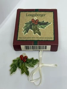 VTG Longaberger 2001 Holly Leaf Basket Tie-On Ornament NEW in Package USA Made - Picture 1 of 4