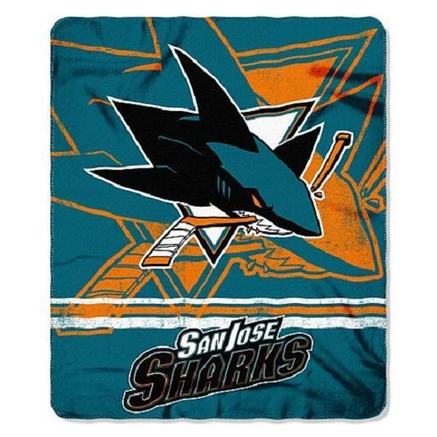 San Jose Sharks Fleece Throw 50  x 60 Cover