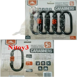 High Sierra Heavy Duty Carbon Steel Spring Load Carabiners-5pack 25KN - Picture 1 of 1