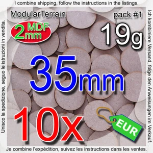 10x 35mm Round Base 2mm MDF Stand Circular War Hammer 40k Infinity Age Of Sigmar - Picture 1 of 9