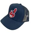 ⚾️VINTAGE THROWBACK CLEVELAND INDIANS CHIEF WAHOO BLUE TRUCKER HAT CAP NEW ⚾️