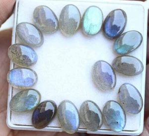 Labradorita natural 46,6 quilates 8*12 mm azul brillo ovalado cabujón piedra preciosa suelta 16 P - Imagen 1 de 3