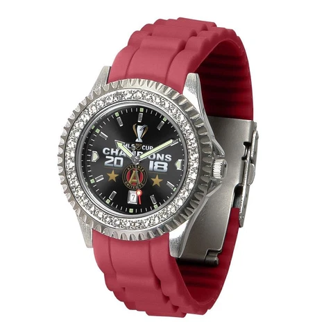 Ladies 2018 Champions Atlanta United FC Watch Silcone Band Crystal Bezel Cover