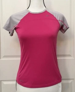 Top de mujer NIKE rosa gris grande ajuste de dri compresión entrenamiento atlético estirado - Imagen 1 de 8