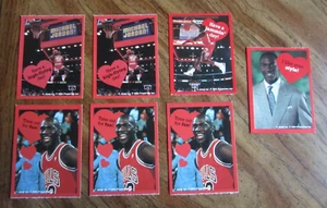 Michael Jordan Lot of 7 1991 Cleo 2.5X3.25 Valentine's Day Cards NBA Bulls - Picture 1 of 2