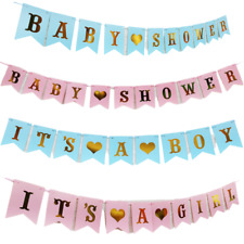 Baby Shower Its A Boy Girl Banner Hanging Garland Pink Decoration Party Bunting