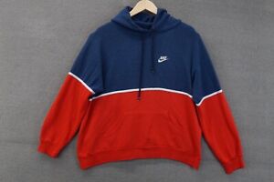 Vintage Nike Sweatshirt Mens XL Blue Red Pullover Hoodie 80s Blue Tag