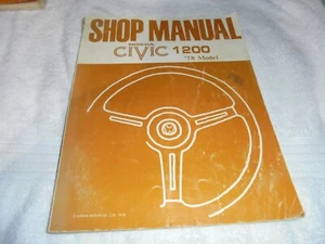 1978 Honda Civic 1200 OEM Factory Shop Service Repair Manual. - Bild 1 von 3