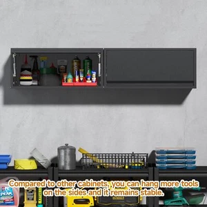 Metal Wall Storage Cabinet Home Wall Cupboards Garage Tool Cabinet Kitchen Boxes - Picture 1 of 15