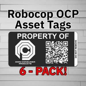 Omni Consumer Products Asset Tags OCP (Vinyl Aufkleber Sticker, Auto Laptop Fenster - Bild 1 von 6