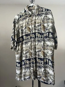 Vintage Mens 100% Rayon Party Vacation Shirt Size Large Campia Moda - Picture 1 of 2