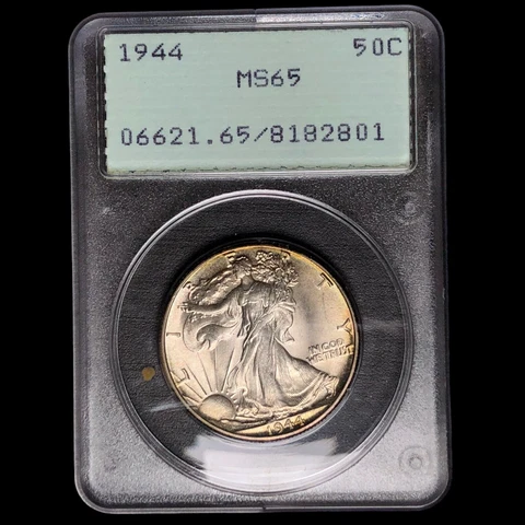 1944 P PCGS MS-65 Walking Liberty Half Dollar Old Green Rattler Holder BBD W0154 Cover