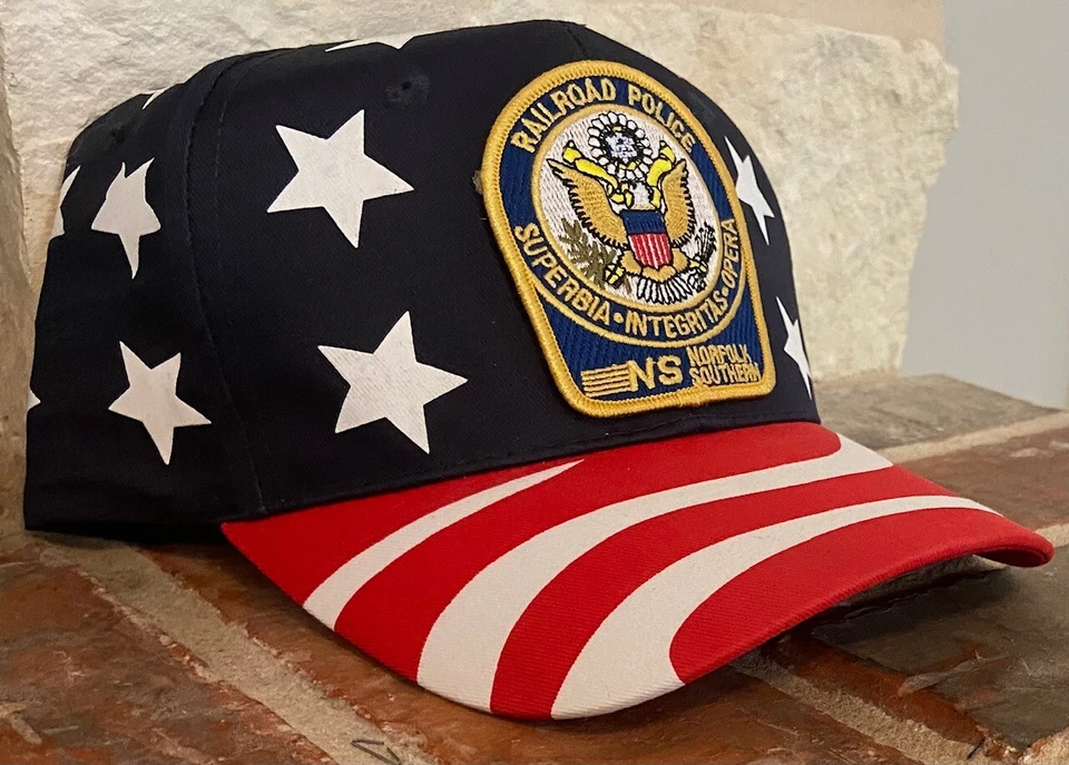Gorra/Sombrero -De colección Norfolk Southern (NS) Railroad Police #22365F-colores bandera-NUEVO Foto 1 de 1