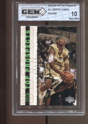 2003-04 Lebron James Upper Deck Top Prospects #3 Gem Mint 10 RC LA Lakers - Image 1 of 2