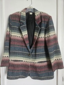 Tracy Evans Vintage Blazer Jacket Aztec Southwestern Womens M Made In USA - Picture 1 of 11