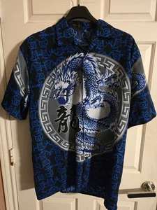 dragon hawaiian shirt XL Blue - Picture 1 of 7