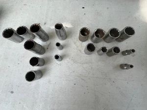 Craftsman Socket Lot of 18 Assorted Sockets,  1/4 & 3/8 series g, e, ee, ev - Picture 1 of 6