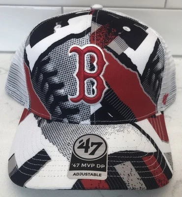 Boston Red Socks Baseball Hat/Cap Mesh ‘47 MVP DP Adjustable MVP Block Party - Image 1 of 4