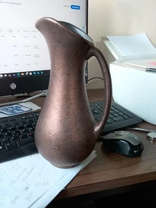 Vintage Haeger Dark Gold Tone Vase Wine Server Style 10.5 Tall - Picture 1 of 8