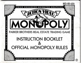 Nintendo NES Instruction Manual Monopoly