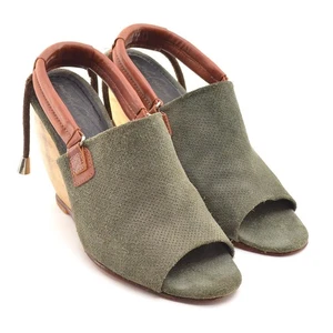 Damen-Slipper Rachel Comey Inni Keilabsatz Fersenriemen 7,5 M grün Wildleder - Bild 1 von 8