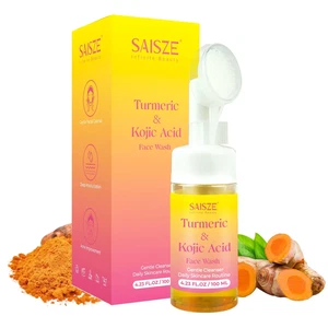 Lavado facial espumoso de cúrcuma con cepillo, limpiador facial de cúrcuma y ácido kójico para - Imagen 1 de 12