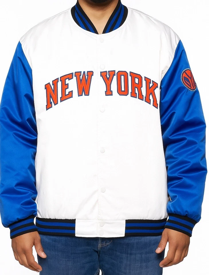 Chaqueta de satén vintage Reebok NBA Fusion New York Knicks 4XL hecha en Corea  Foto 1 de 4