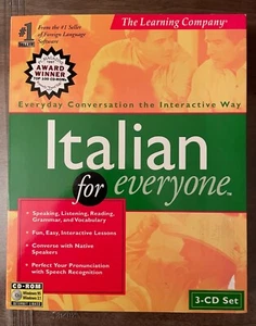 Italian for Everyone The Learning Company 3-CD set sealed - Picture 1 of 7