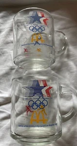 Olympische Spiele 1984 Los Angeles McDonalds Glas Tassen 2er Set mit Sportgrafik - Bild 1 von 4