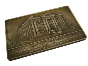 1940s Bronze Advertising Paperweight Insurance Co Hartford Conn - Picture 1 of 4